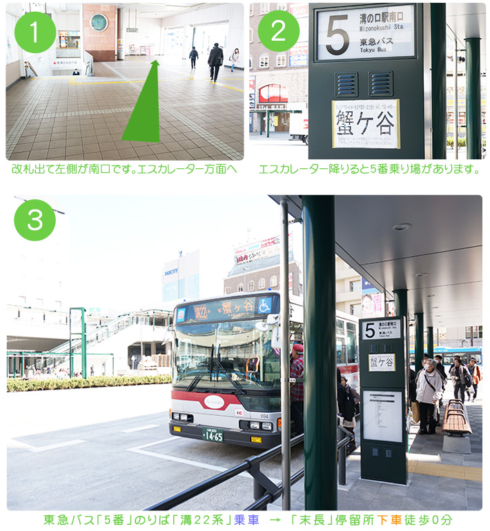 溝の口駅北口バスターミナルからのアクセス方法