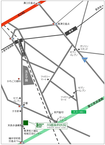 川越歯科医院　アクセスマップ